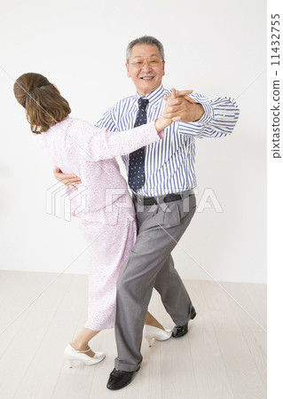 Senior couple doing ballroom dancing Senior couple doing ballroom dancing 11432755