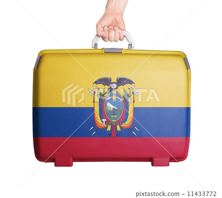 Used plastic suitcase with stains and scratches Used plastic suitcase with stains and scratches 11433772