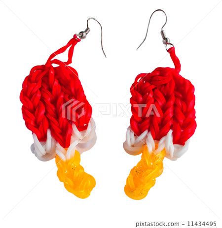 Colorful Rainbow loom earring rubber bands fashion Colorful Rainbow loom earring rubber bands fashion 11434495
