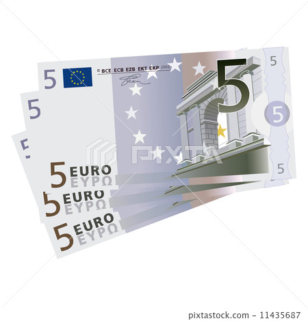 Vector drawing of a 3x5 Euro bills  11435687