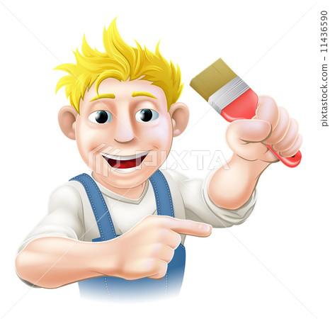 Cartoon painter or decorator Cartoon painter or decorator 11436590