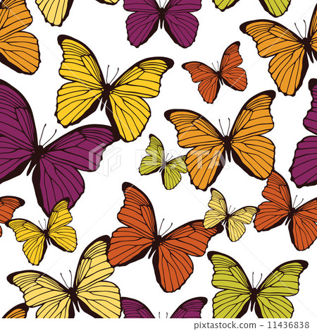 Seamless pattern with hand drawn outline... - Stock Illustration ...
