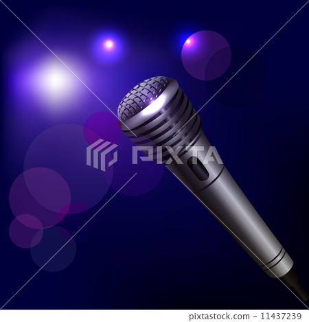 Microphone emblem on dark background 11437239
