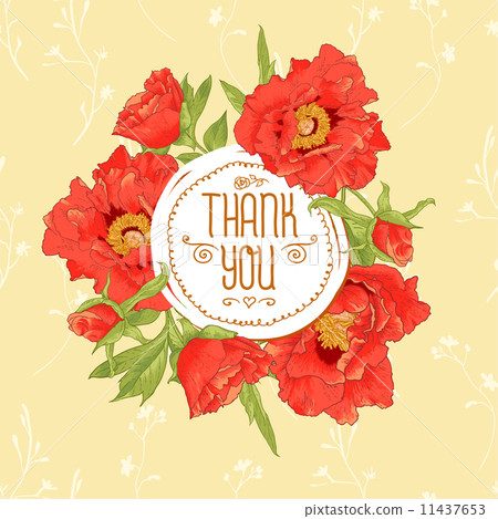 Vintage greeting card with blooming flowers 11437653