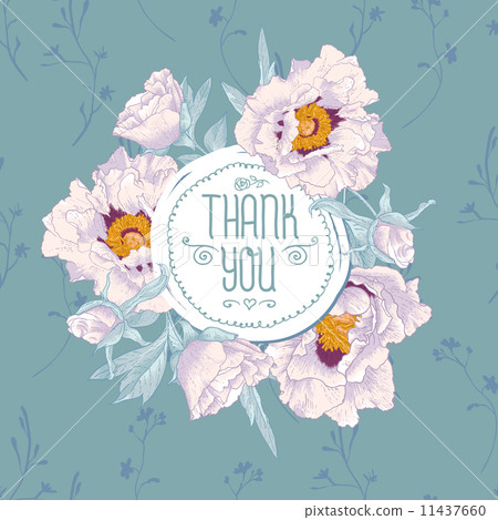 Vintage greeting card with blooming flowers Vintage greeting card with blooming flowers 11437660