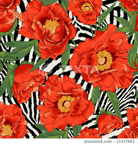 Beautiful tropical seamless flower pattern Beautiful tropical seamless flower pattern 11437661