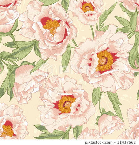 Beautiful tropical seamless flower background 11437668