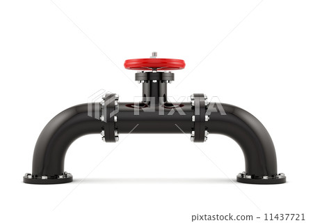 Black oil pipe with red valve Black oil pipe with red valve 11437721