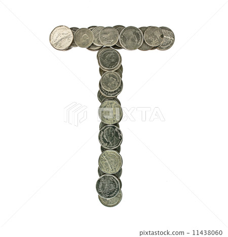 Alphabet from the coins. isolated on white.Check my port for a s 11438060