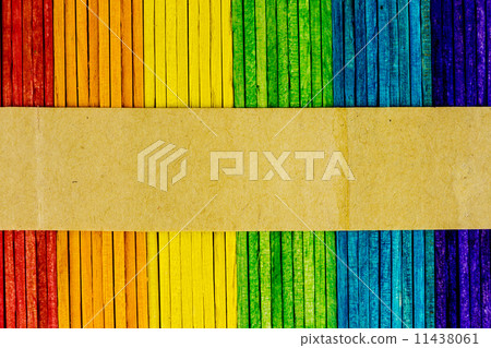colorful wood ice-cream stick with copy-space for text 11438061