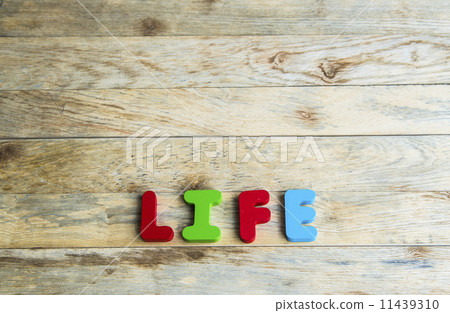 Colorful wooden word Life on wooden floor3 Colorful wooden word Life on wooden floor3 11439310