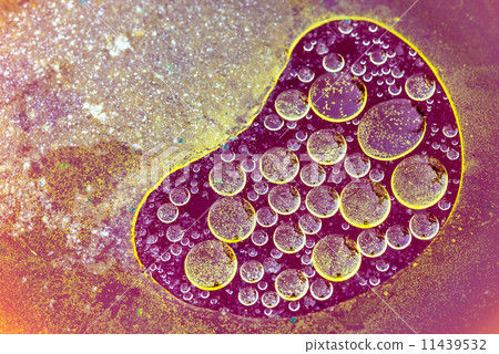 oil-drops floating in water oil-drops floating in water 11439532