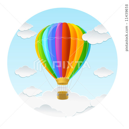 Vector rainbow air ballon and clouds 11439658