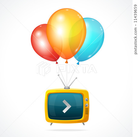 Vector fly Tv and ballons Vector fly Tv and ballons 11439659