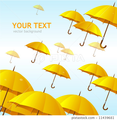 Vector colorful yellow umbrellas flying high 11439681