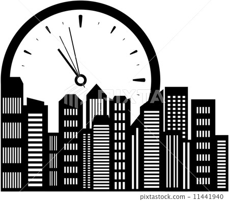 clock and city landscape 11441940