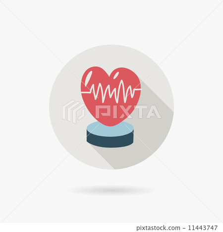ECG Flat style Icon with long shadows 11443747