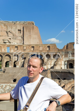 Italy. Rome. The tourist on ruins of the ancient Collosseo 11443802