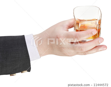 whisky glass in businessman hand 11444572