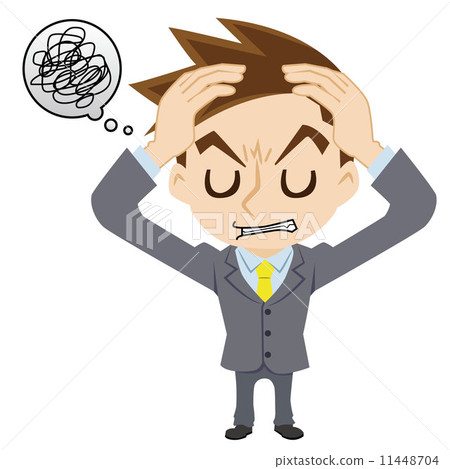 Businessman holding his head 11448704