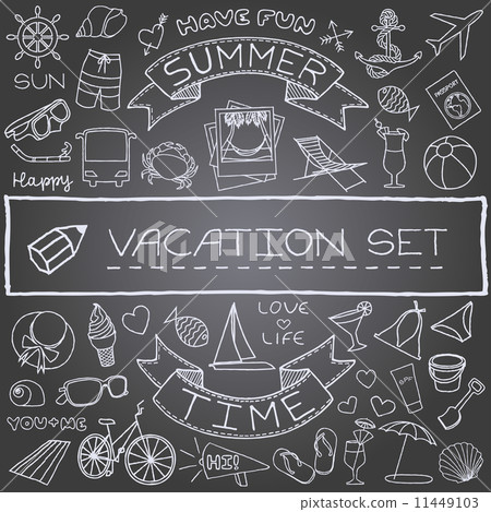 handdrawn vacation icons handdrawn vacation icons 11449103