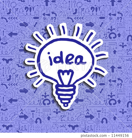 Light bulb icon on arrow filled background. Light bulb icon on arrow filled background. 11449156