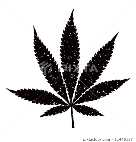 Grunge style black marijuana leaf on white background. Grunge style black marijuana leaf on white background. 11449157