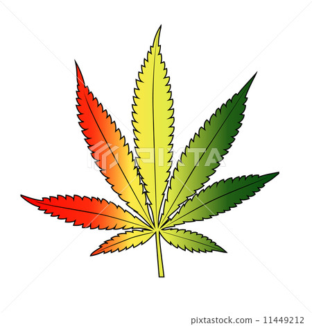 Cannabis leaf with rastafarian flag colors, vertical. Cannabis leaf with rastafarian flag colors, vertical. 11449212