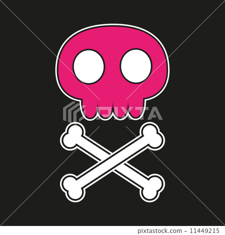 Pink skull with crossbones 11449215
