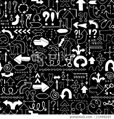 Seamless background of hand drawn arrows 11449285