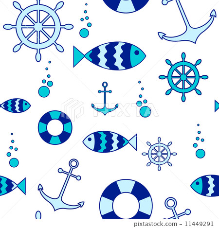 Seamless nautical pattern Seamless nautical pattern 11449291