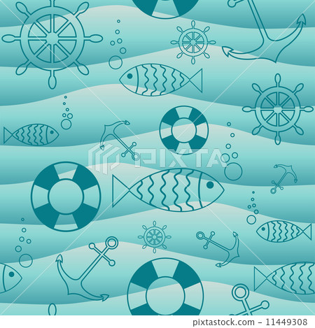 Seamless nautical pattern Seamless nautical pattern 11449308