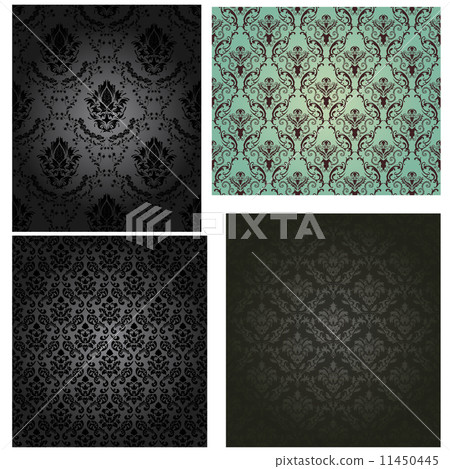 Damask seamless pattern set 11450445