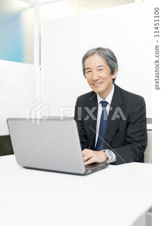 Stock Photo: middle and old aged, notebook computer, businesses