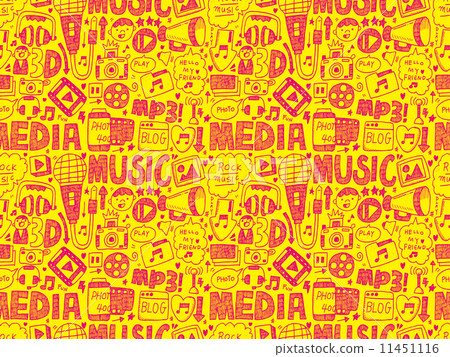 seamless doodle media pattern seamless doodle media pattern 11451116