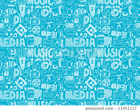 seamless doodle media pattern 11451117