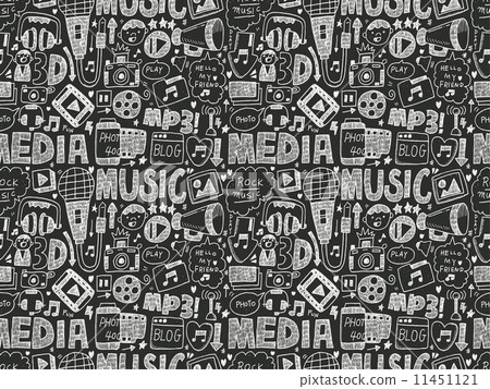 seamless doodle media pattern seamless doodle media pattern 11451121
