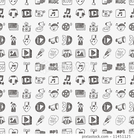 seamless doodle media pattern 11451125