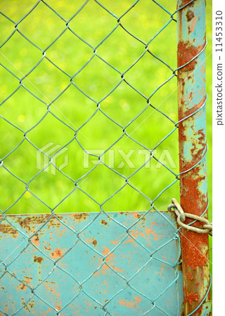 Fence with green background Fence with green background 11453310
