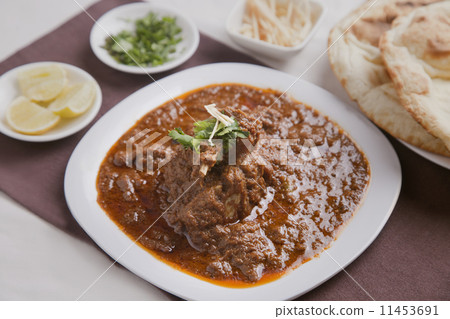 Close-up of delicious mutton curry on table 11453691
