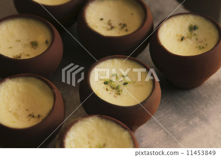 High angle view of delicious phirnis on table 11453849