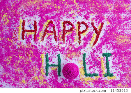 HAPPY Holi written with colorful gulal 11453913