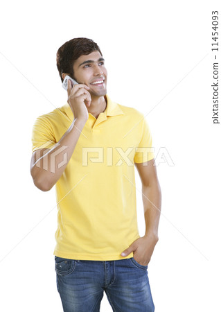 Young man talking on a mobile phone 11454093