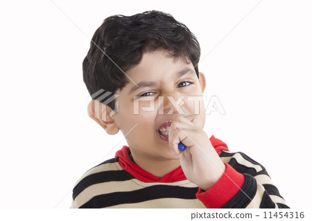 Portrait of little boy brushing his teeth 11454316