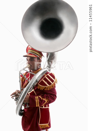 Bandmaster playing a sousaphone Bandmaster playing a sousaphone 11455961