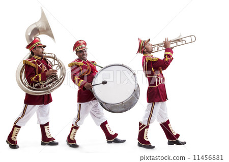 Bandwalas with instruments marching Bandwalas with instruments marching 11456881