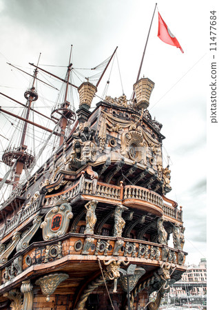 Galeone Neptune ship, tourist attraction in Genoa. The ship was 11477684