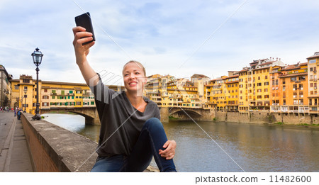Lady taking selfie in Florence. Lady taking selfie in Florence. 11482600