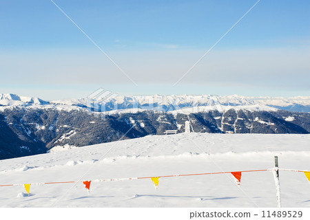 skiing area on snow mountain in Dolomites, Italy skiing area on snow mountain in Dolomites, Italy 11489529