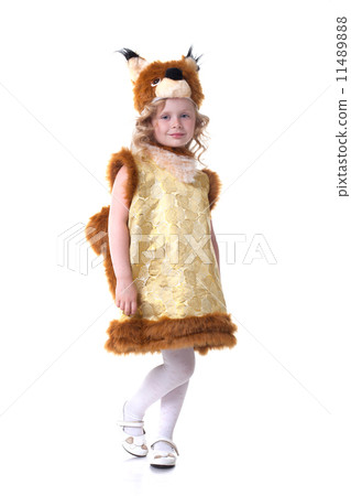 Lovely little girl posing in squirrel suit Lovely little girl posing in squirrel suit 11489888